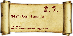 Márton Tamara névjegykártya